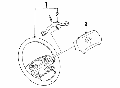 1995 Chevy Corvette Steering Column, Steering Wheel Diagram 3 - Thumbnail