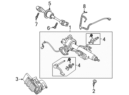 2009 Chevy Malibu Steering Column, Steering Wheel & Trim Diagram 2 - Thumbnail