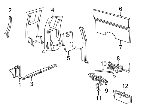 1999 Chevy S10 Interior Trim - Cab Diagram 1 - Thumbnail