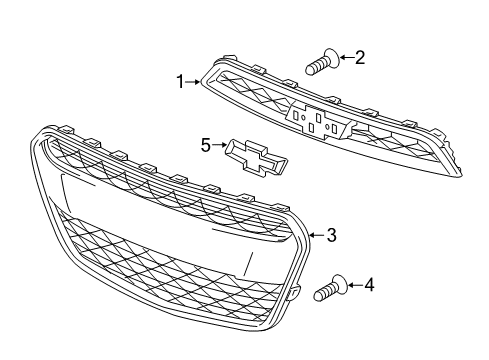 2021 Chevy Spark Grille & Components Diagram 2 - Thumbnail