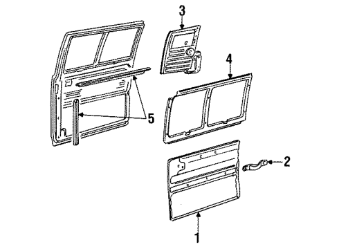 1992 GMC G1500 MOLDING, Door Trim Panel Diagram for 15651570