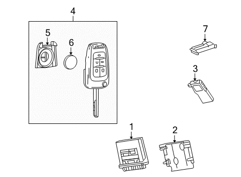 2010 Buick LaCrosse Keyless Entry Components Diagram