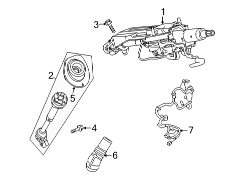 2009 Saturn Outlook Harness Assembly, Steering Column Wiring Diagram for 20833156