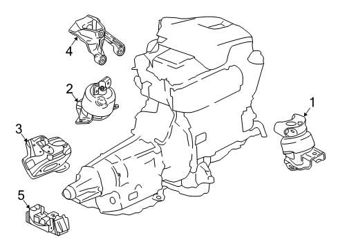 2021 GMC Savana 2500 Bracket, Engine Mount Engine Side Diagram for 23373843