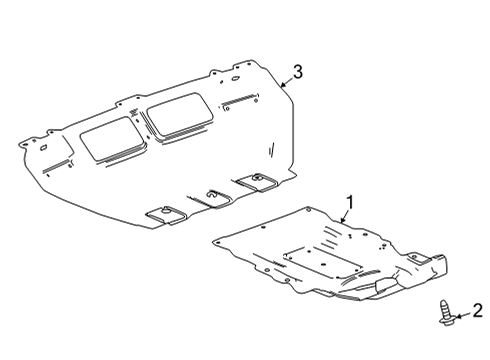 2023 GMC Hummer EV Pickup Under Cover & Splash Shields Diagram