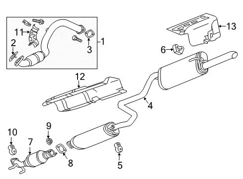 2012 Chevy Sonic Gasket, Exhaust Front Pipe Diagram for 95017768