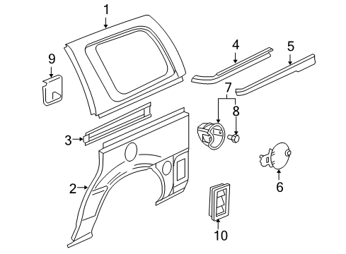 2005 Pontiac Montana Side Panel & Components Diagram 1 - Thumbnail