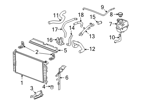 2010 Chevy Malibu Hose, Generator Control Module Coolant Diagram for 25904497