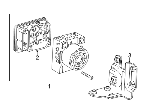 2016 GMC Canyon Electronic Brake Control Module Assembly (W/Brake Pressure Mod Diagram for 23414478