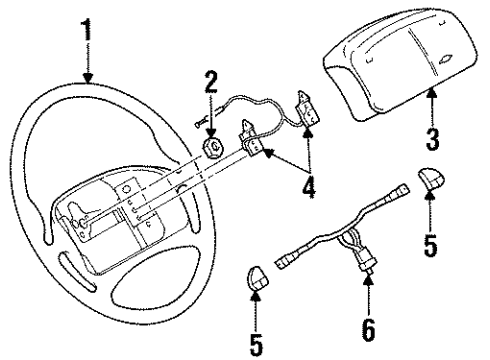 1997 Chevy Monte Carlo Steering Column, Steering Wheel Diagram 4 - Thumbnail