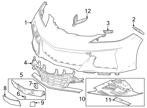 2024 Chevy Corvette RETAINER-FRT GRL OPG CVR Diagram for 84525801