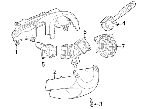 2024 Chevy Trailblazer Shroud, Switches & Levers Diagram