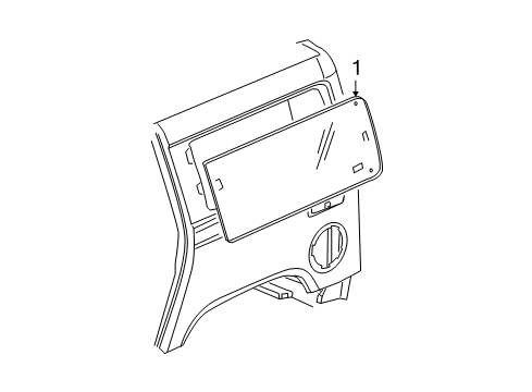 2009 Hummer H2 Window Assembly, Body Side Diagram for 25913258