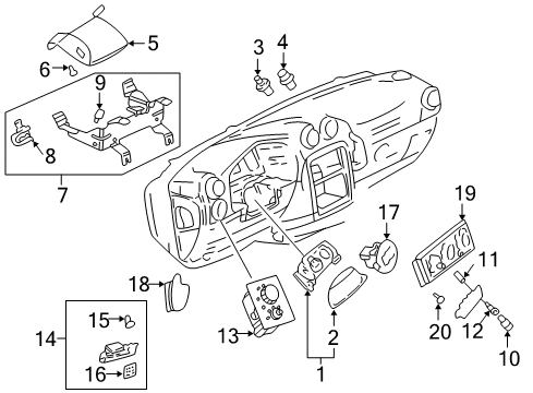 2005 Pontiac Aztek Cluster & Switches, Instrument Panel Diagram 2 - Thumbnail