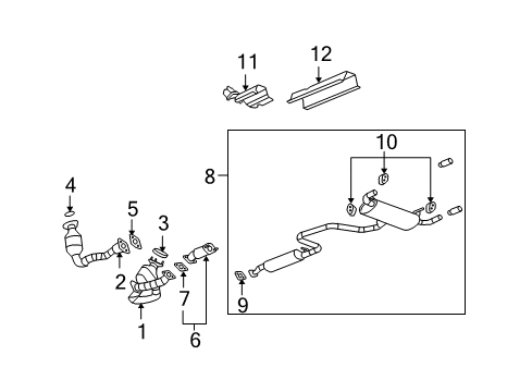 2011 Chevy Malibu CONVERTER ASM,3WAY CTLTC (W/EXH MANIF PIPE) "KIT" Diagram for 19418970