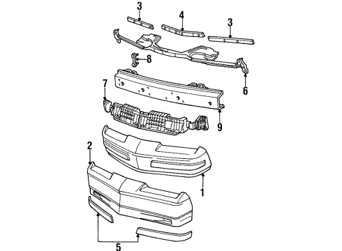 1989 Pontiac Firebird Front Bumper Diagram