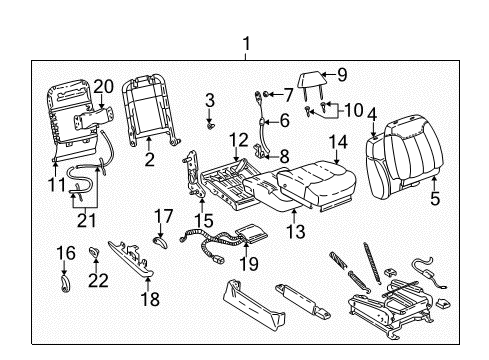 1997 GMC C1500 Front Seat Components Diagram 5 - Thumbnail