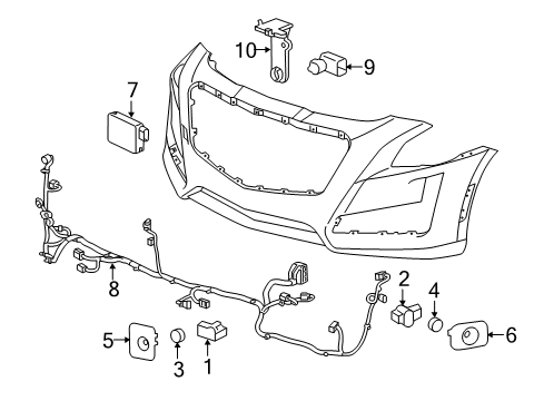 2016 Cadillac CTS Parking Aid Diagram 2 - Thumbnail