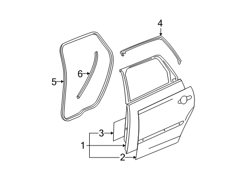 2007 Chevy Malibu Rear Door, Body Diagram 2 - Thumbnail