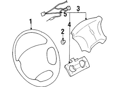 1998 Oldsmobile Achieva Steering Column, Steering Wheel Diagram 3 - Thumbnail