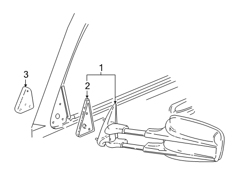 1999 Chevy Silverado 1500 Outside Mirrors Diagram 1 - Thumbnail