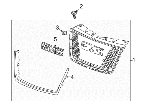 2014 GMC Terrain Grille & Components Diagram