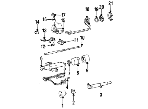 1992 Oldsmobile Cutlass Ciera Steering Column, Steering Wheel Diagram 3 - Thumbnail