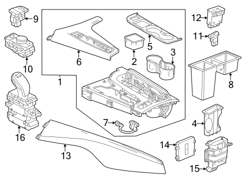 2022 Cadillac Escalade Control Assembly, A/Trns Elek Diagram for 85130198