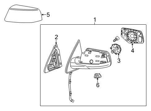 2017 Chevy Tahoe Mirror Assembly, O/S Rr View (W/O Cvr) Diagram for 84664794