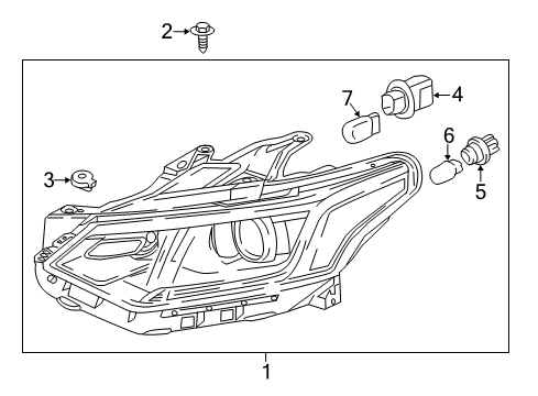 2021 Chevy Traverse Headlamp Components Diagram