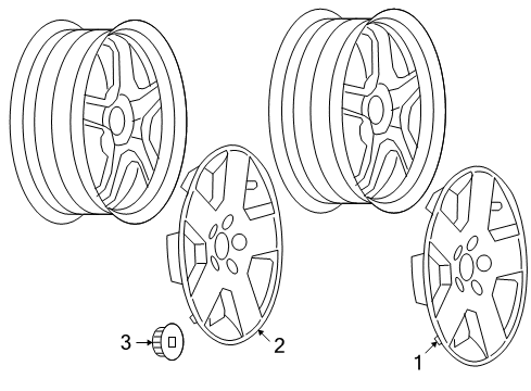 2007 Saturn Aura Wheels, Covers & Trim Diagram 2 - Thumbnail