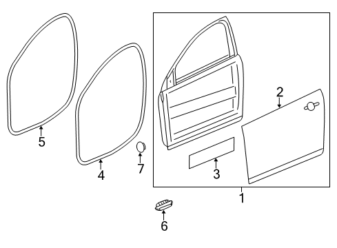 2013 Chevy Volt Front Door, Body Diagram