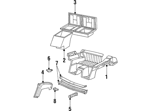 1985 Chevy Corvette Crossmember,Rear Diagram for 14069823