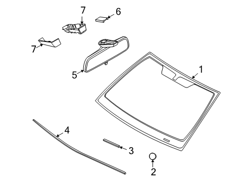 2008 Saturn Astra Stop,Windshield Diagram for 90588171