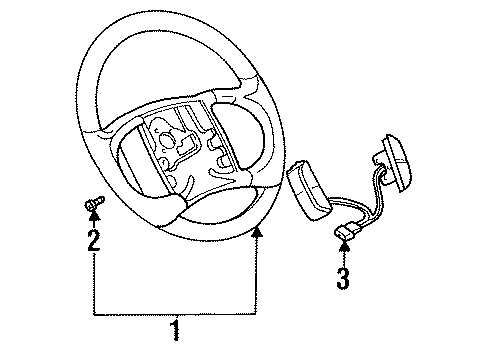 1998 Buick Riviera Steering Column, Steering Wheel & Trim Diagram 2 - Thumbnail