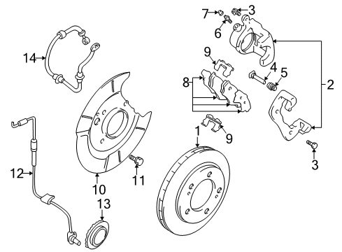 2003 Chevy Tracker Brake Components, Brakes Diagram 1 - Thumbnail