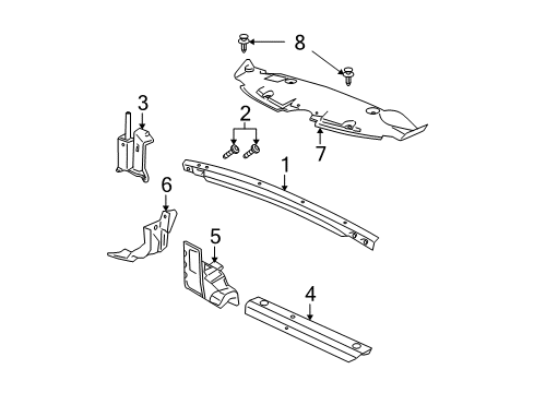 2010 Cadillac DTS Radiator Support Diagram