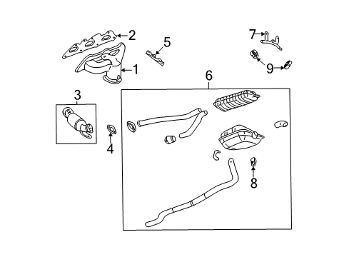 2004 Cadillac CTS Exhaust Components Diagram 1 - Thumbnail