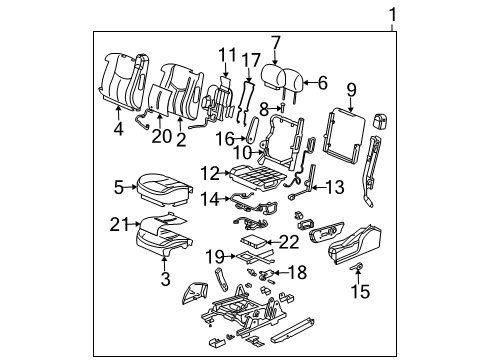 2007 Chevy Silverado 2500 HD Classic Front Seat Components Diagram 5 - Thumbnail