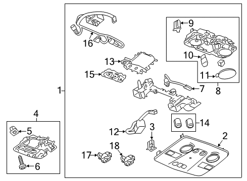 2014 GMC Acadia Transmitter Assembly, Garage Door Opener Diagram for 20996504