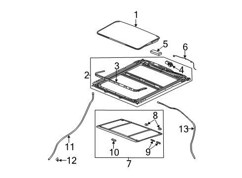 2006 Chevy Equinox Sunroof, Body Diagram