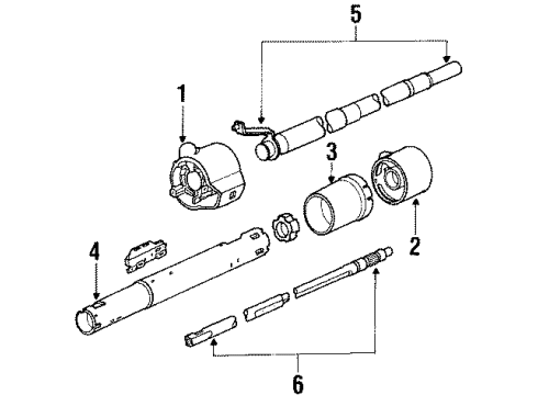 1988 Oldsmobile Custom Cruiser Steering Column Assembly Diagram 1 - Thumbnail