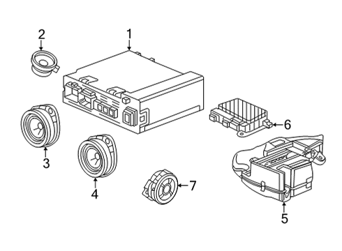 2022 Chevy Bolt EUV Speaker Assembly, Radio Rear Compartment Diagram for 95354287