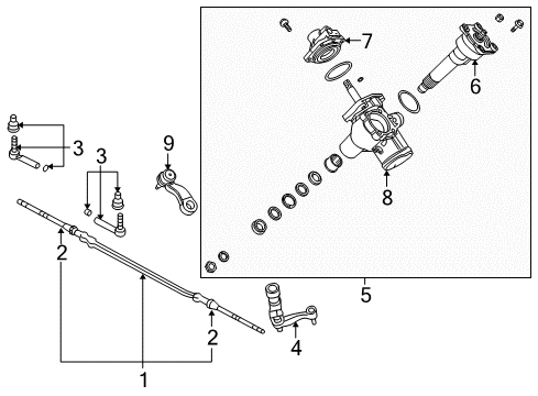 2010 GMC Yukon XL 2500 P/S Pump & Hoses, Steering Gear & Linkage Diagram 3 - Thumbnail