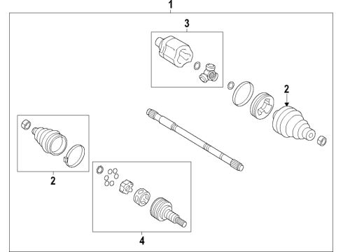 2020 Buick Envision Front Axle, Drive Axles Diagram