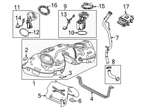 2018 Cadillac CTS Fuel System Components Diagram 1 - Thumbnail