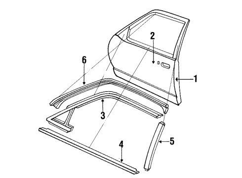 1990 Oldsmobile Toronado Mirror Assembly, Outside Rear View (R.H.) *Black Diagram for 20727770