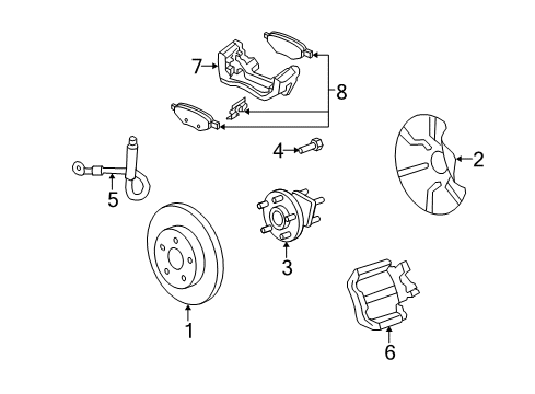 2007 Saturn Aura Brake Components, Brakes Diagram 3 - Thumbnail