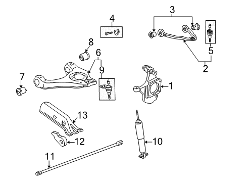 2011 Chevy Express 1500 Front Suspension, Control Arm Diagram 1 - Thumbnail