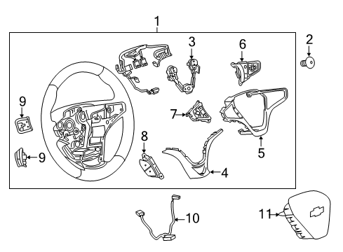 2018 Chevy Volt Wheel Assembly, Steering *Black Diagram for 84133733